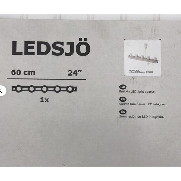 Ikea LEDSJÖ LED Vanity Wall Lamp Stainless Steel 24" Open Box - Picture 2 of 8